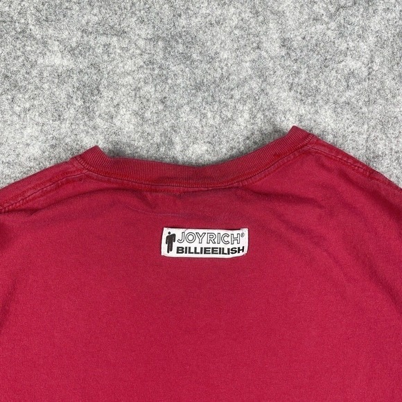 Joyrich x Billieeilish Collab Short Sleeve Embroidered T Shirt Women's Small Red - Picture 8 of 8